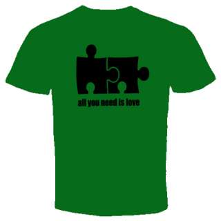 all you need is love t shirt Cool Funny Puzzle S 2XL  