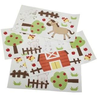 Kids Line Animal Acres Wall Decals, Green/Brown by Kids Line