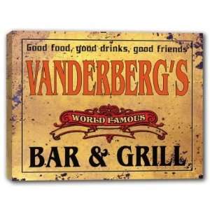  VANDERBERGS Family Name World Famous Bar & Grill 