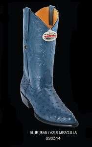 Toe Ostrich Blue Jean Cowboy Boots By Los Altos Boots  