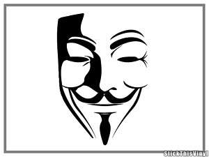 for Vendetta Mask Logo Decal Sticker (2x)  