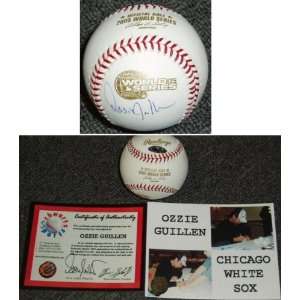 Ozzie Guillen Signed 2005 World Series Baseball  Sports 