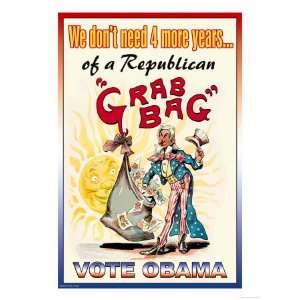 Vote Obama, End the Republican Grab Bag Giclee Poster Print  