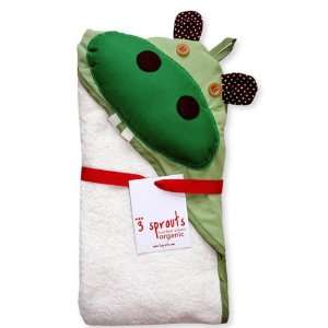  3 Sprouts Organic Hooded Towel   Green Hippo Hazel Baby