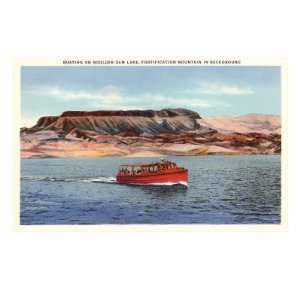  Boat on Boulder Dam, Arizona Giclee Poster Print, 32x24 