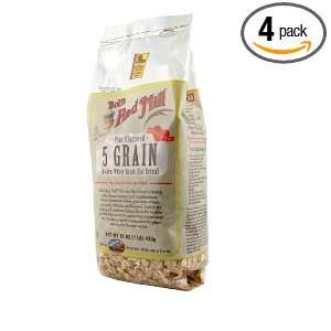 Bobs Red Mill Cereal 5 Grain Rolled, 16 Ounce (Pack of 4)  