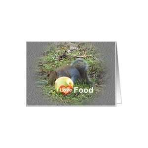  I Love Food Squirrel Blank Card Card Health & Personal 