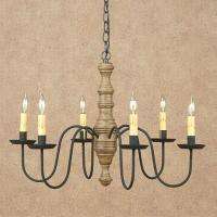   Plymouth Chandelier  Primitive Colonial Wooden Country Lighting Light