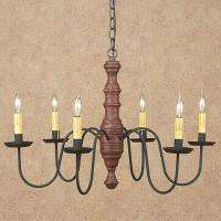   Plymouth Chandelier  Primitive Colonial Wooden Country Lighting Light
