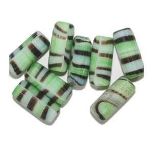  Green Tiger Round Czech Pressed Glass Beads Arts, Crafts 
