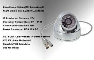 IR Dome Camera Infrared safety CCTV SONY 1/3 CCD Color  