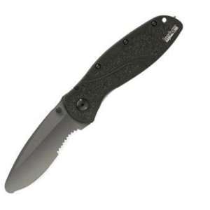  Kershaw Rescue Blur Black Knife with Partially Serrated 