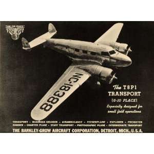   Ad T8P1 Transport Plane Aircraft Bomber Charter   Original Print Ad