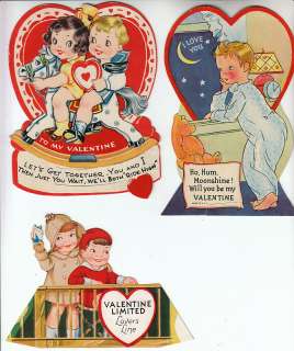 29 Valentine Vintage Greeting Cards 1940 60s People Kids Rabbit Jack 