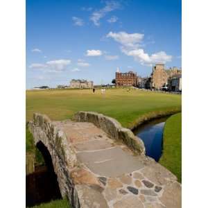Golfing the Swilcan Bridge on the 18th Hole, St Andrews Golf Course 
