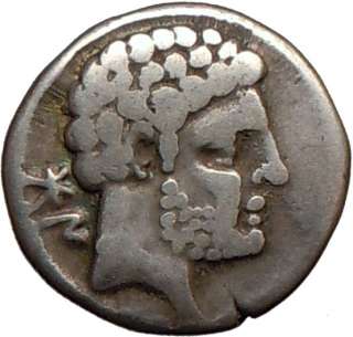 IBERIAN Tribe OSCA Spain 204BC Ancient SILVER GREEK Coin Horseman w 