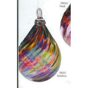  Glass Eye Studio Ornament Rainbow Twist Raindrop 