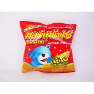 Thai Snack Corn Puff Natural Corn Chips 19 g. (12 Packs)  