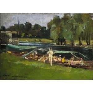 FRAMED oil paintings   Sir John Lavery   24 x 18 inches   Boating at 