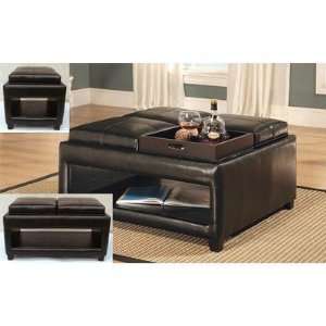  Square Ottoman with Shelf and Four Top Convertible 