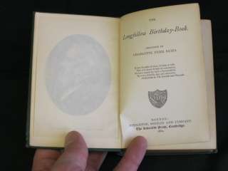 Longfellow THE LONGFELLOW BIRTHDAY BOOK Houghton, Mifflin and Company 