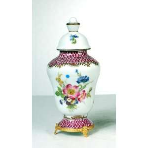 Classic English Design Small Flower Vase W/ Cover 