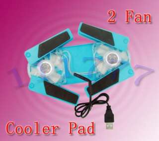 USB 2 Fan Laptop Notebook Cooling Pad Folding Cooler  