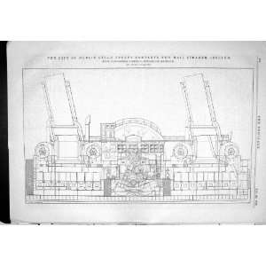  1885 ENGINEERING DUBLIN STEAM PACKET COMPANT MAIL STEAMER IRELAND 