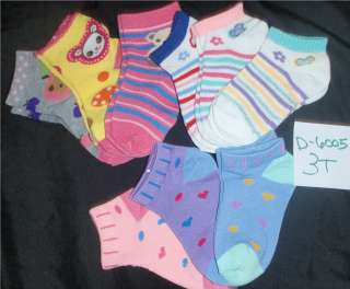   Girls Ankle Socks Brand New Colorful 9 Pair Free USA Shipping  