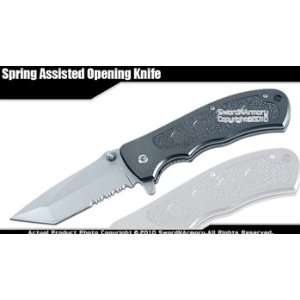  Spring Assisted Opening Tanto Serrated Folder Pocket Knife 