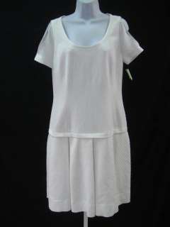 NWT ANGELO TARLAZZI White Pleated Dress SZ 10 $2050  