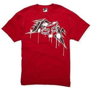  Fox Racing Unify Drip T Shirt   Small/Red Automotive