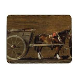  A Farm Cart with two Horses in Harness A   iPad Cover 