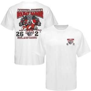   Auburn Tigers White 2009 Iron Bowl Back 2 Back Score T shirt: Sports