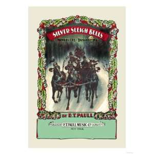  Silver Sleigh Bells Giclee Poster Print, 12x16
