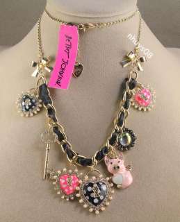 PIG HEART Key BETSEY JOHNSON NECKLACE Free Ship by USPS  