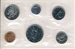 1975 Uncirculated Royal Canadian Mint 6 Coin Set  