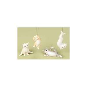  Pack of 8 Pet Keepsakes Porcelain Yoga Cat Stretching 