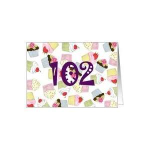    102nd Birthday Party Invitation, Cupcakes Galore Card Toys & Games