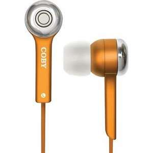  Coby CVE52OR Isolation Stereo Earbud Earphones, Orange 