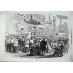  1870 Scene Pope St Peters Church Cathedral Christmas
