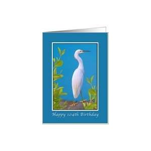  Birthday, 104th, Snowy Egret Bird Card Toys & Games