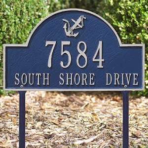  Anchor Arch Lawn Plaque   Black with Silver Type 