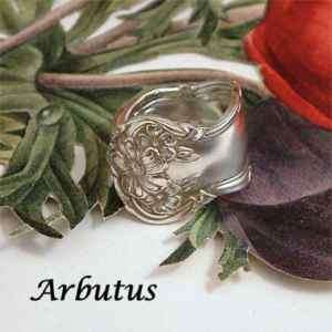 ARBUTUS~Rogers 1908~Custom Spoon Ring~Free Ship~  