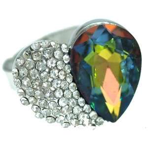  Axelle Silver Tourmaline Crystal Fashion Ring Jewelry