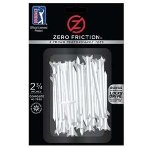  Zero Friction 2 3/4 3 Prong Performance Golf Tees   (40 