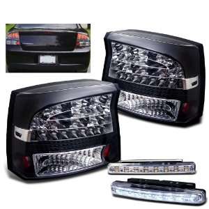 Eautolights 09 10 Dodge Charger LED Tail Lights Black Lamps Pairs 