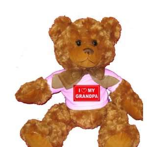   LOVE MY GRANDPA Plush Teddy Bear with WHITE T Shirt: Toys & Games