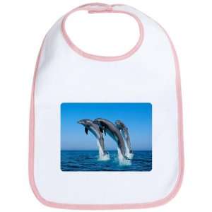 Baby Bib Petal Pink Dolphins Dancing 