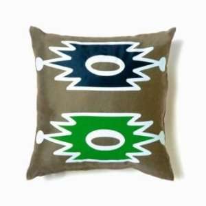  ikat charcoal/sea foam/navy/green throw pillow: Home 